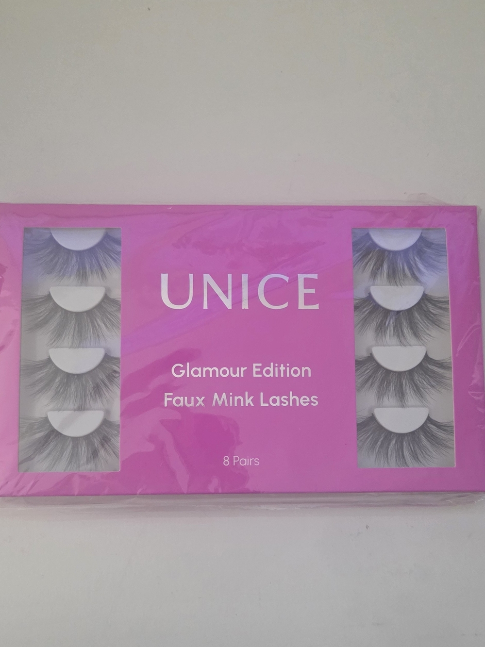 UNICE Glamour Edition Faux Mink Strip Lashes Full Volume Reusable Long 8pr Black